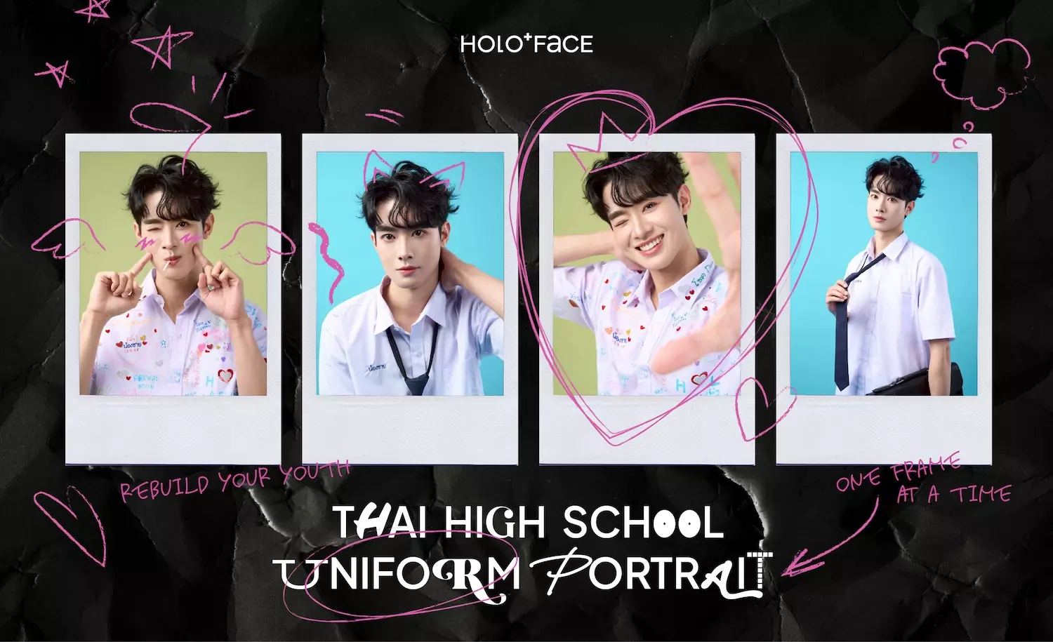 HOLO+FACE Bangkok photo studio Thai High School Uniform Portrait must-try photoshoot for tourists in Thailand