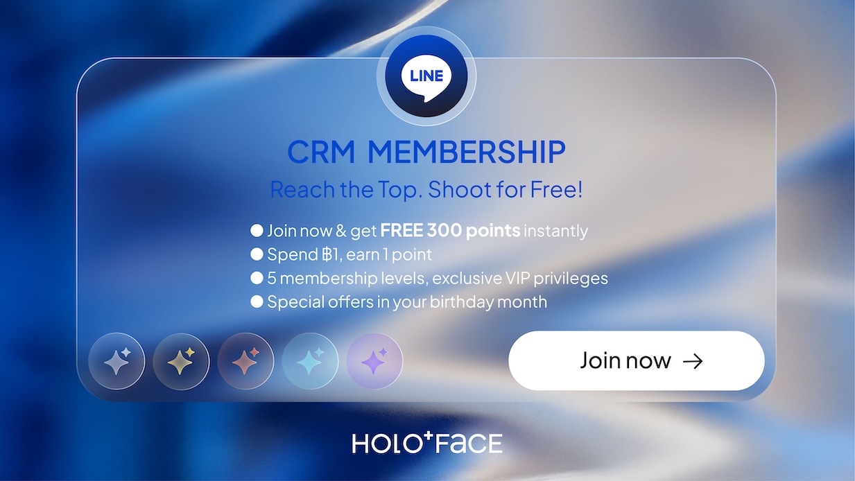 Starting in 2026｜HOLO+FACE CRM Membership｜ก้าวสู่ระดับสูงสุด พร้อมสิทธิ์ถ่ายภาพฟรี