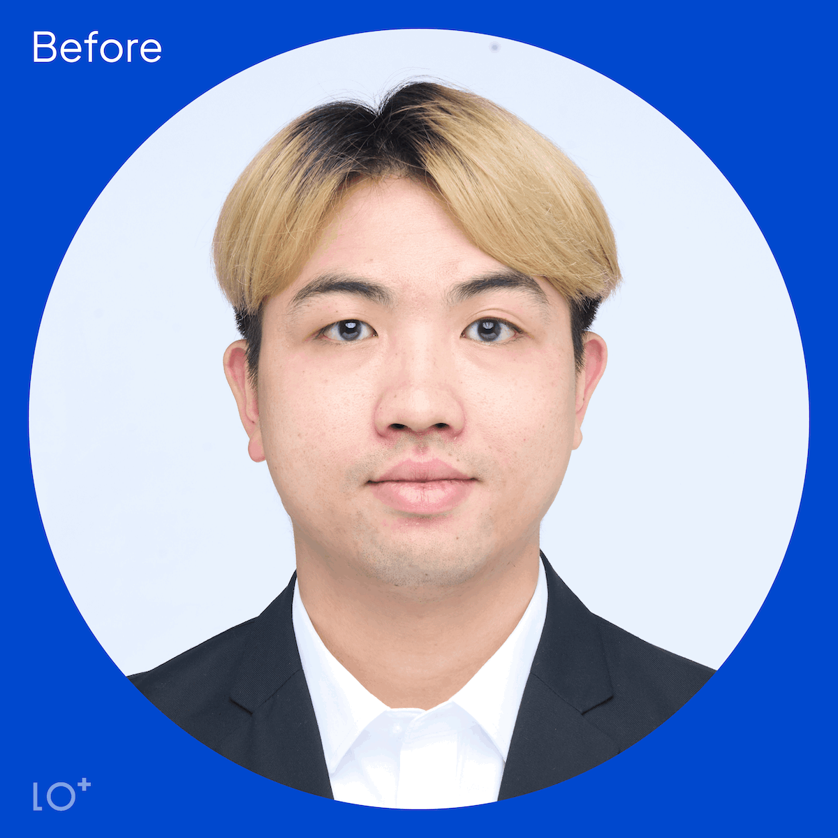ID photo editing before and after. รูปติดบัตร ก่อนและหลังแก้ไข