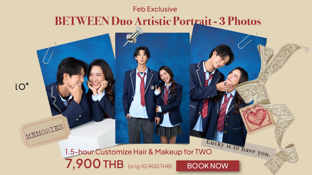 【 Feb Exclusive 】 BETWEEN Duo Artistic Portrait - 3 Photos ✶ 1.5-hour Customize Hair & Makeup for TWO