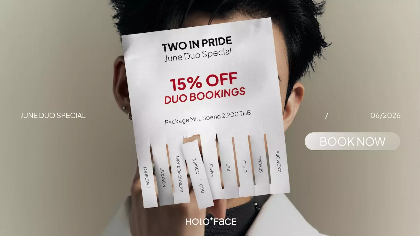 HOLO+FACE Bangkok June Pride Month duo portrait special for couples, friends, and partners