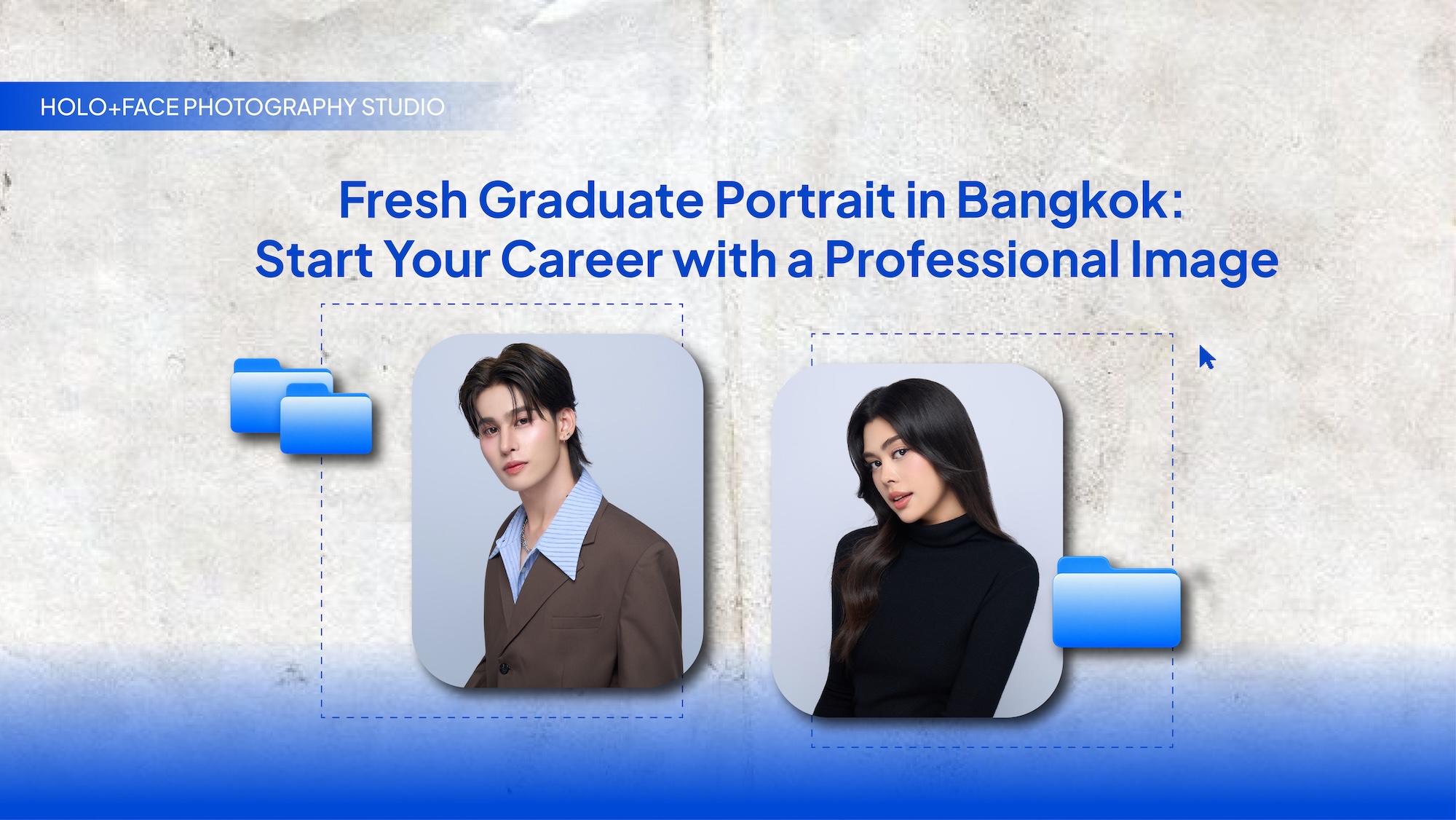 Fresh graduate professional portrait and job application headshot in Bangkok at HOLO+FACE Photography Studio.